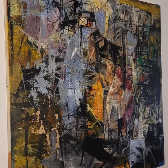 Dos Besós Original Wall Fine Contemporary Art on Canvas - Picture 2 of 4